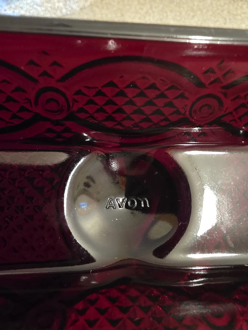 Antique Avon 1876 Cape Cod Collection Ruby Red Covered Butter Dish Nice!!